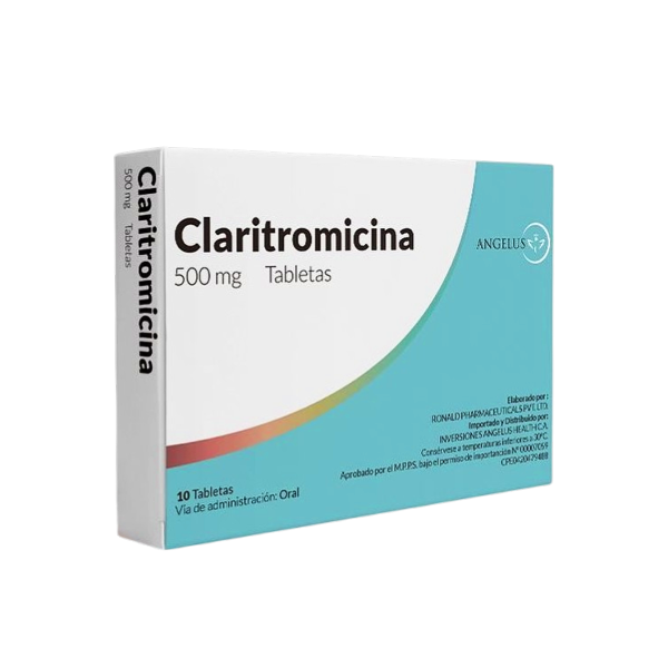 Claritromicina 500mg x 10 Tabletas - Angelus