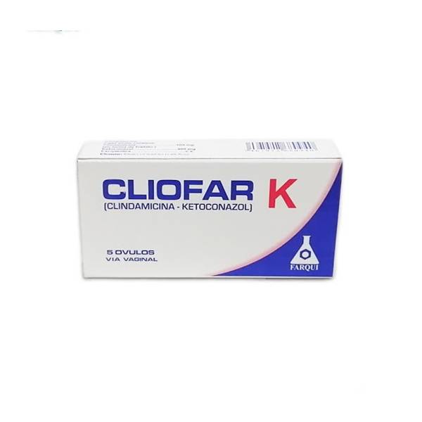 Cliofar K Clindamicina + Ketoconazol x 5 Óvulos - Farqui