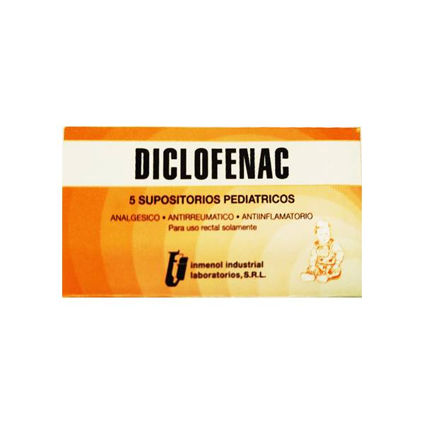 Diclofenac Sódico 12.5mg x 5 Supositorios Pediátrico- Inmenol