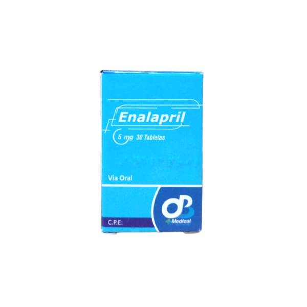 Enalapril 5mg x 30 Tabletas -Ob Medical