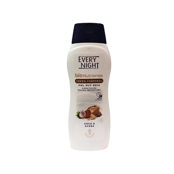 Every Night Bionutrientes Crema Corporal Para Piel Seca Coco Y Avena 365ml