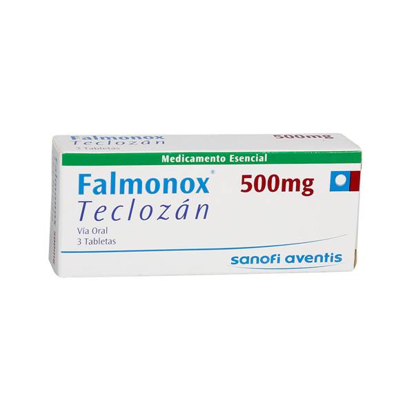 Falmonox Teclozan 500mg x 3 Tabletas - Sanofi
