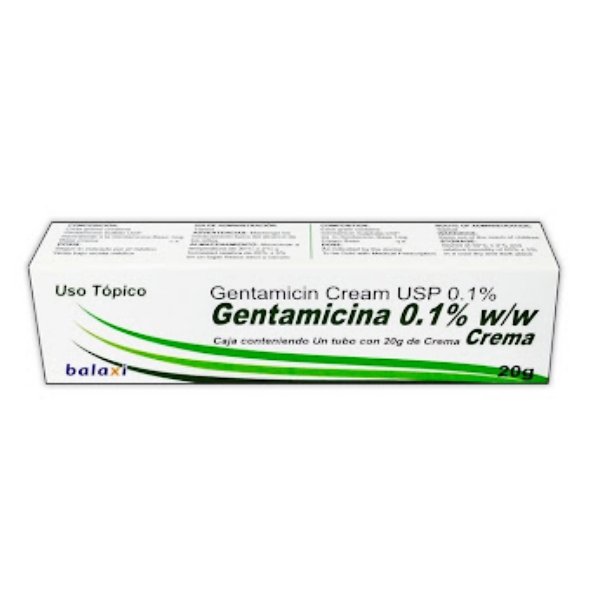 Gentamicina 0.1% Crema Tópica x 20g - Balaxi