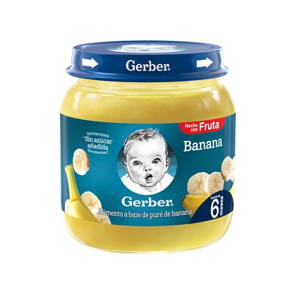 Gerber Compota De Banana Sin Azúcar 113g