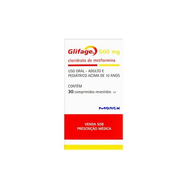 Glifage Metformina 500mg x 30 Comprimidos - Merck