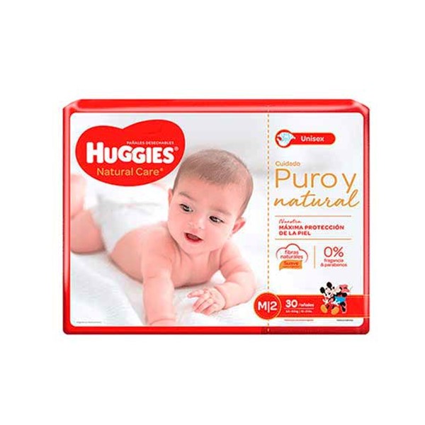 Huggies Natural Care Pañal Talla M X 30 Unidades