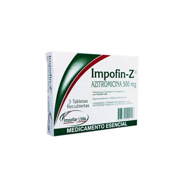 Impofin-Z Azitromicina 500mg x 3 Tabletas - Impofar L