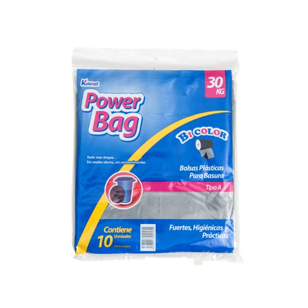 Koloka2 Bolsas Power Para Basura T-A 30 Kg X 10Unidades