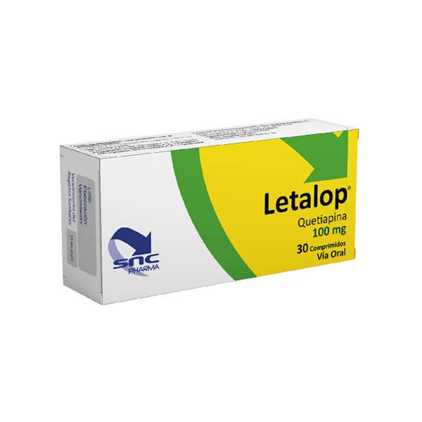 Letalop Quetiapina 100mg x 30 Comprimidos - SNC Pharma