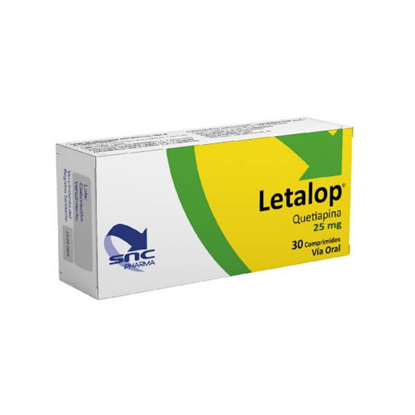 Letalop Quetiapina 25mg x 30 Comprimidos - SNC Pharma