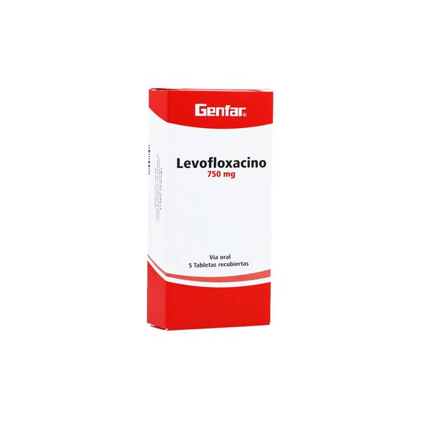 Levofloxacina 750mg x 5 Tabletas - Genfar