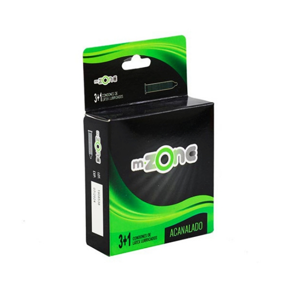 M-Zone Preservativo Acanalado x 4 Unidades