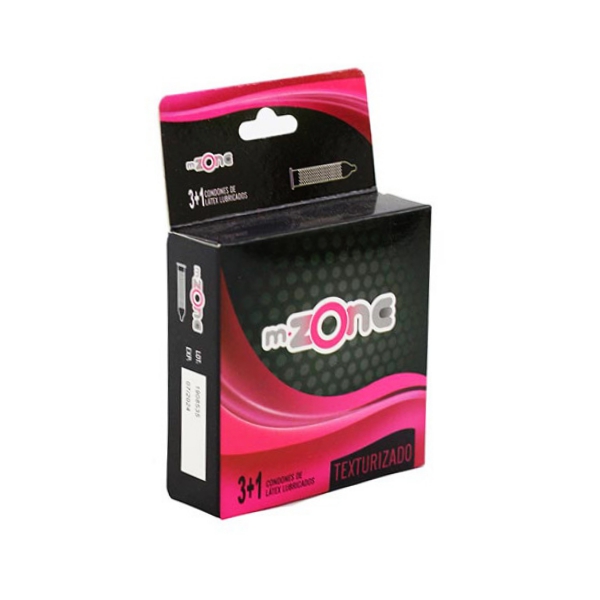 M-Zone Preservativo Con Textura x 4 Unidades