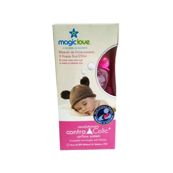 Magic-Love Tetero Rosado 3 Etapas 8Oz 230ml 11821P