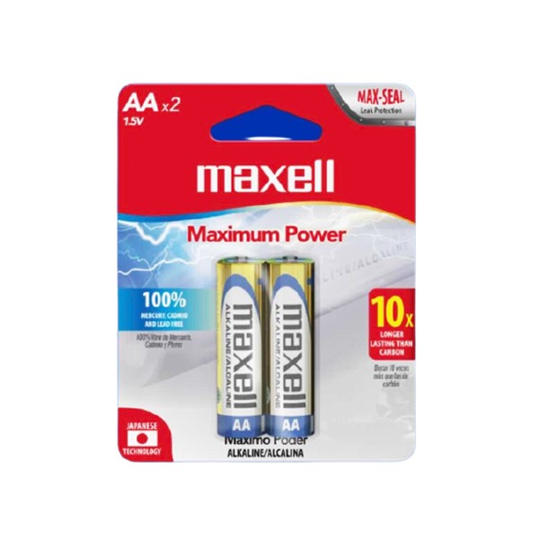Maxell Pila AA 1.5V 10 Years x 2 Unidades
