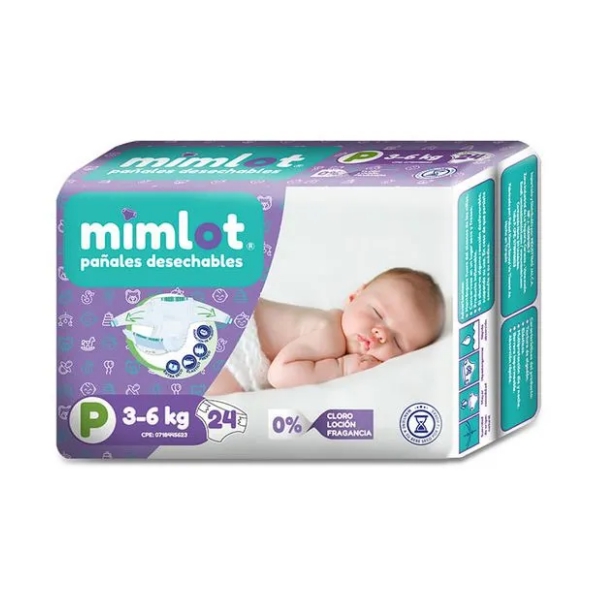 Mimlot Pañal Talla P x 24 Unidades