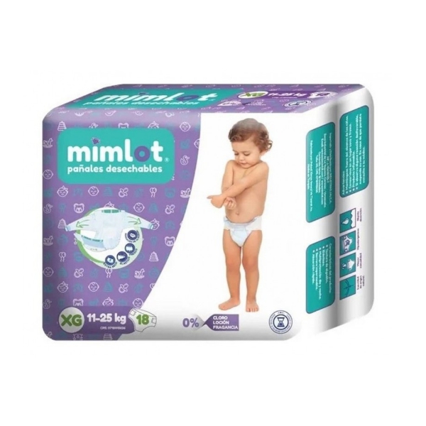 Mimlot Pañal Talla XG x 18 Unidades