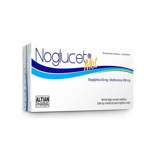 Noglucet Met Metformina+Sitagliptina 50mg/500mg x 30 Comprimidos - Altian Pharma