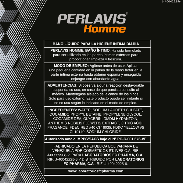 Perlavis Men Baño Íntimo 200ml - Imagen 3