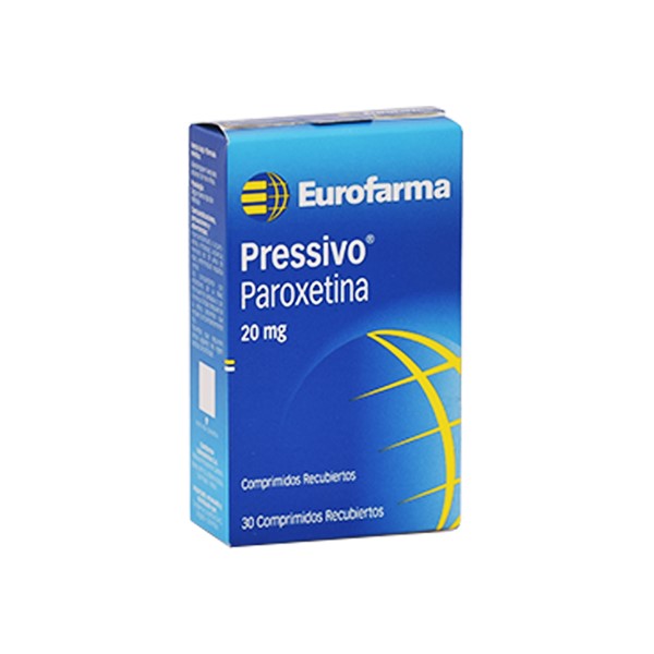 Pressivo Paroxetina 20mg x 30 Tabletas - Eurofarma