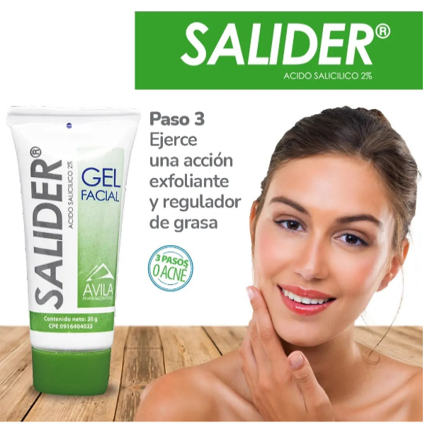 Salider Ácido Salicílico 2% Paso 3 Gel Facial Exfoliante20g - Avila - Imagen 2