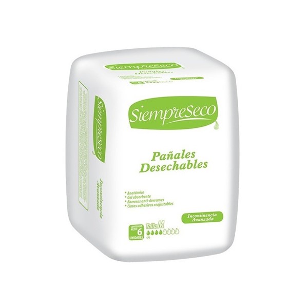 Siempreseco Pañal Para Adulto Talla M x 6 Unidades