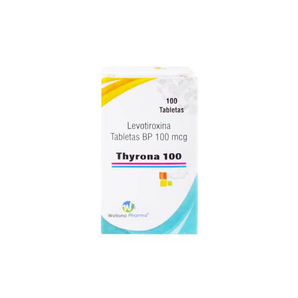 Thyrona Levotiroxina Sódica 100mcg x 100 Tabletas - Wellona Pharma