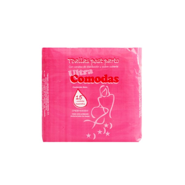 Toallas Post Parto x 15 Unidades - Ultra-Comodas