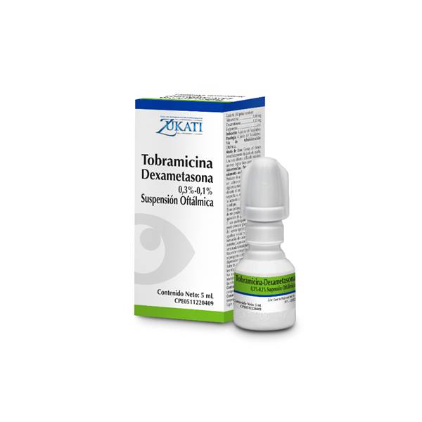 Tobramicina + Dexametasona Solución Oftálmica 5ml - Zukati