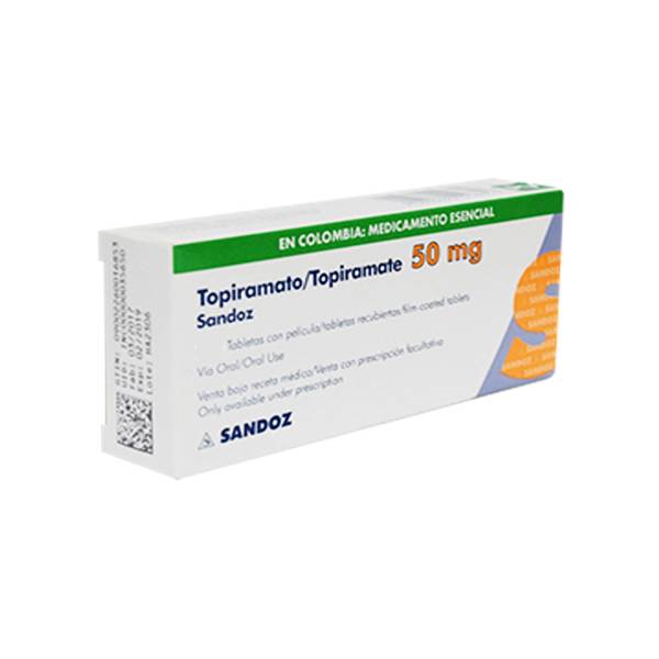 Topiramato 50mg x 20 Tabletas - Sandoz