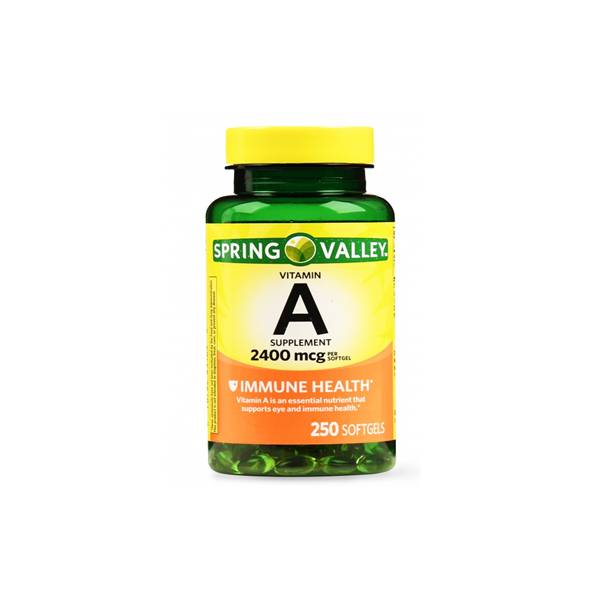 Vitamina A 2400mcg x 250 Cápsulas - Spring Valley