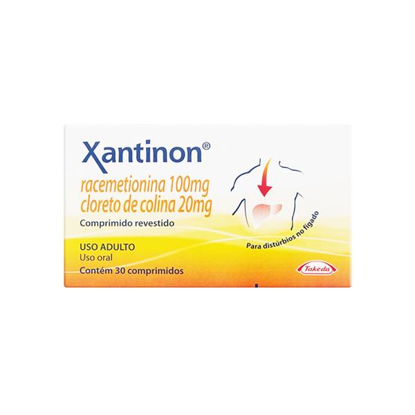 Xantinon Cloreto de Colina+Racemetionina 100mg/20mg x 30 Tabletas - Takeda