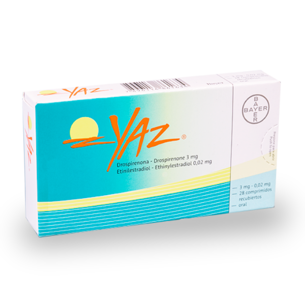 Yaz Drospirenona+Etinilestradiol 3mg/20mcg x 28 Comprimidos - Bayer