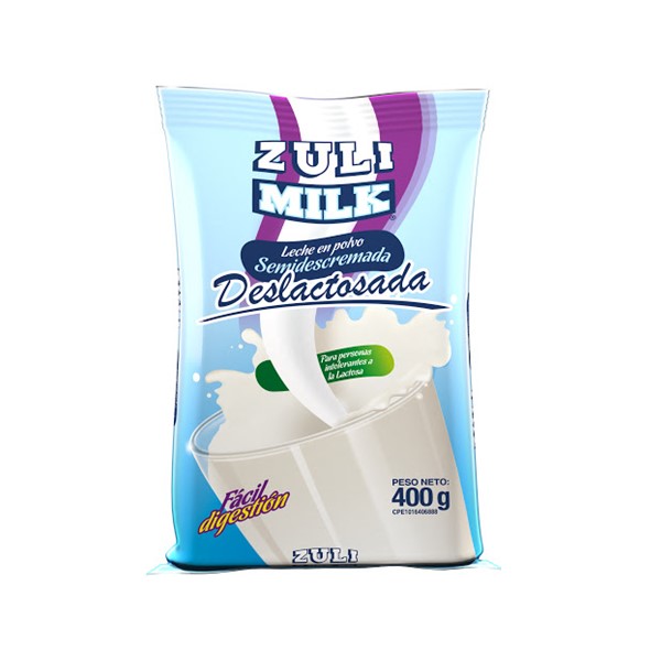 Zuli Milk Leche Deslactosada Entera En Polvo 400g