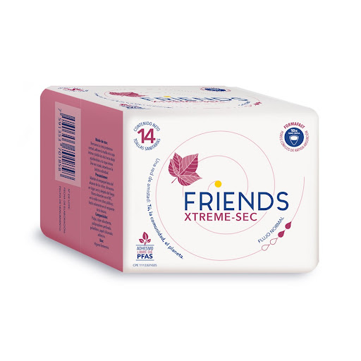 Toallas Sanitarias Friends Malla X-Treme Sec Con Alas x 14 Unidades