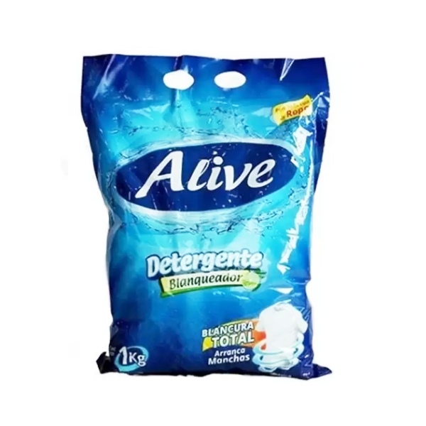 Alive Detergente En Polvo Blanqueador Total 1Kg