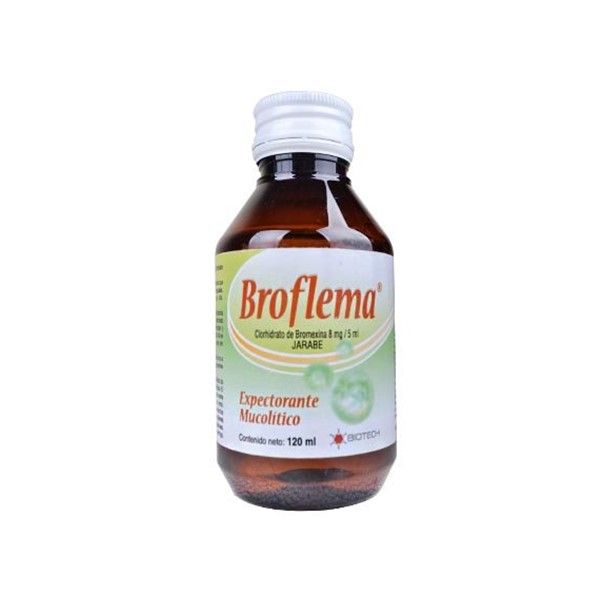 Broflema Bromhexina Jarabe Para Adulto 8mg/5ml x 120ml - Biotech - Imagen 4