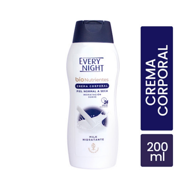 Every Night Bionutrientes Crema Corporal Para Piel Normal y Seca Milk 200ml