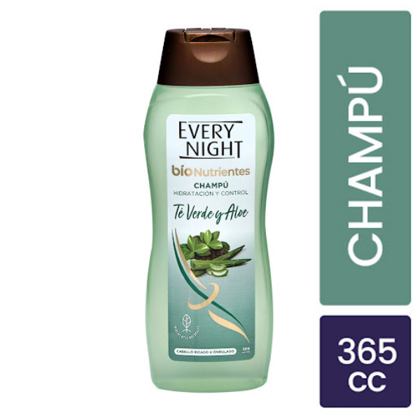 Every Night Champú Bionutrientes Té Verde y Áloe 365ml