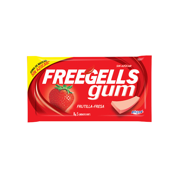 Freegells Chicles Gum Fresa 8g