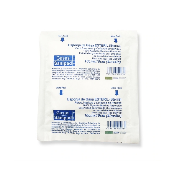 Gasa Estéril (4 X 4) - Sanipad