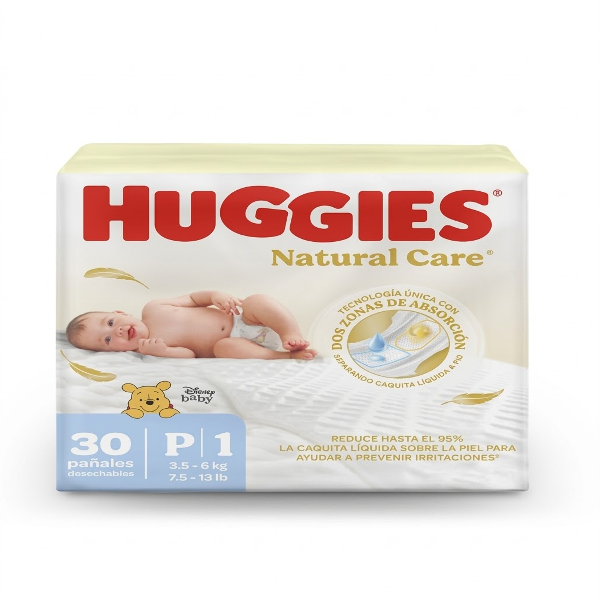 Huggies Natural Care Pañal Talla P X 30 Unidades