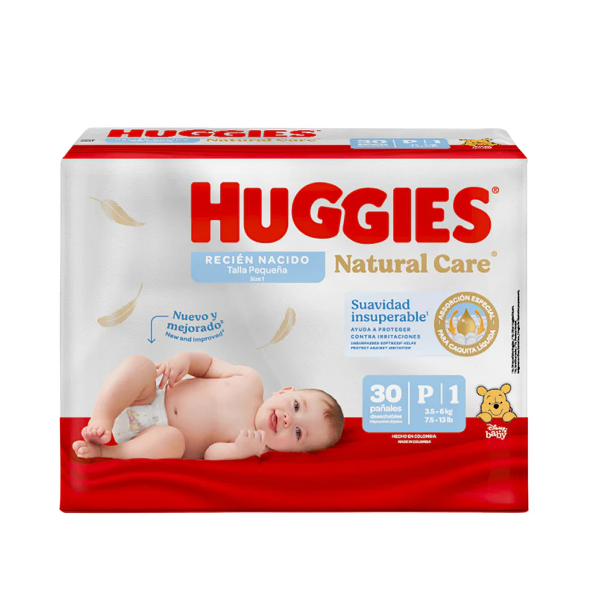 Huggies Natural Care Pañal Talla P X 30 Unidades
