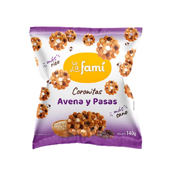 La Fami Galletas Coronitas Avena Y Pasas 140g