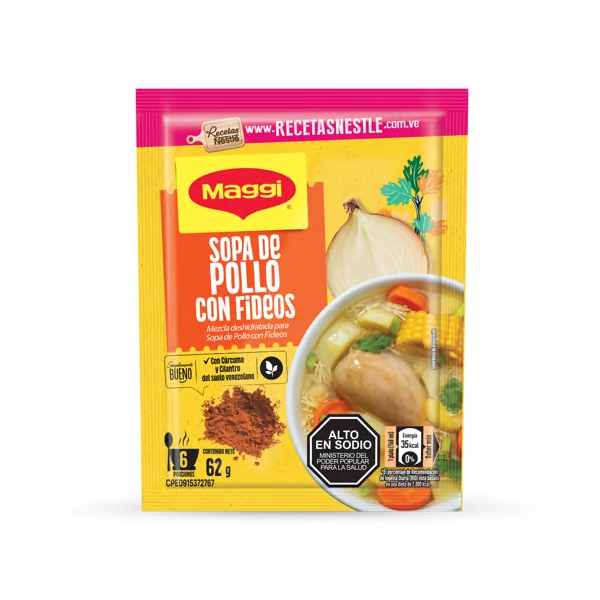 Maggi Sopa De Pollo Con Fideos 62g