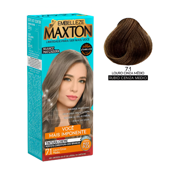 Maxton Tinte Kit 7.1 Rubio Ceniza 50ml