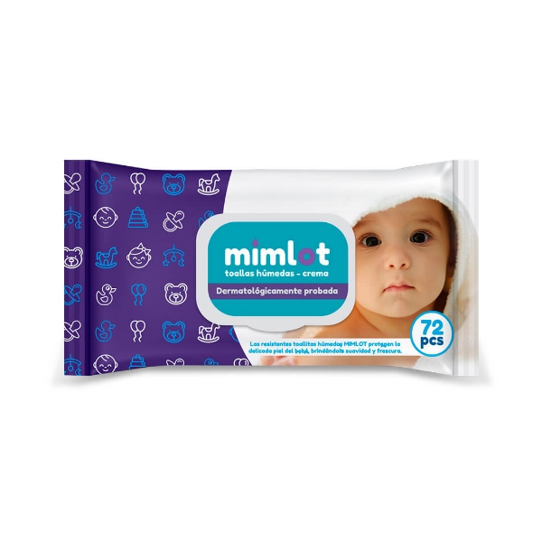 Mimlot Toallas Húmedas Crema X 72 Unidades