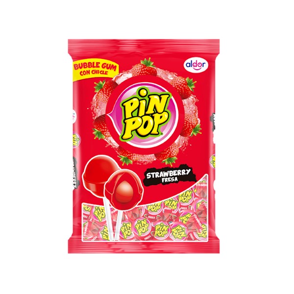 Pin-Pop Paquete De Chupetas Fresa Bumba X 24 Unidades