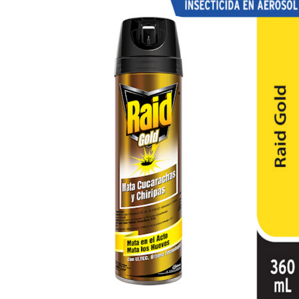 Raid Gold Cucarachas Y Chiripas 360ml - Imagen 2
