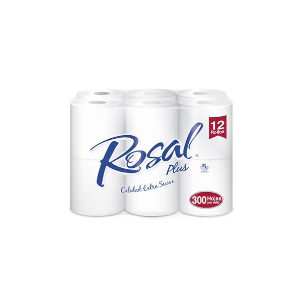 Rosal Plus Azul Papel Higiénico 300 Hojas X 12 Unidades